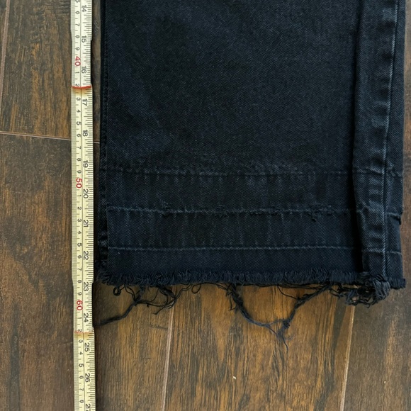 The Noise Tribe Size 26 Black Distressed Wide Leg Cropped Denim - Picture 7 of 9